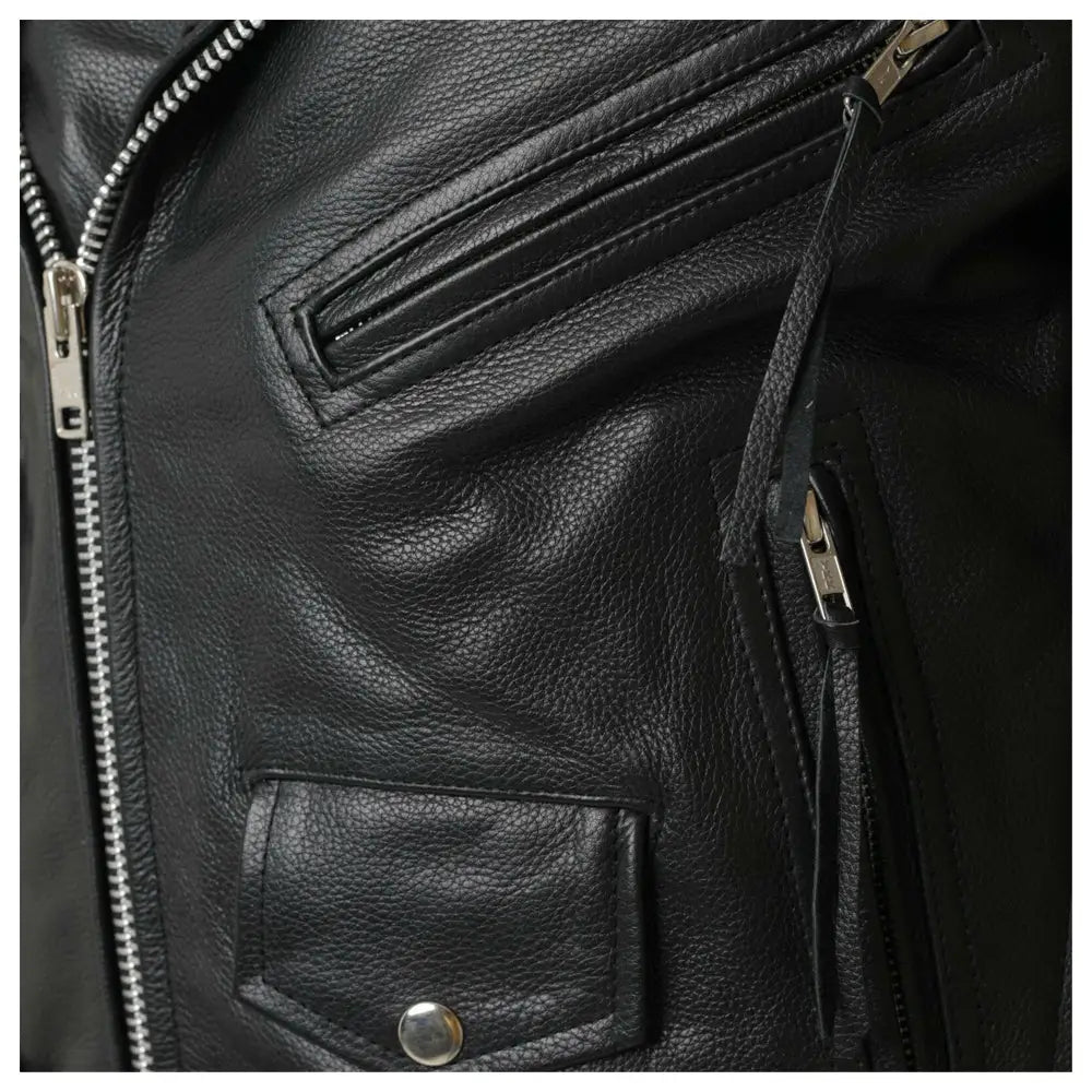 Mens Brando Black Leather Jacket-3