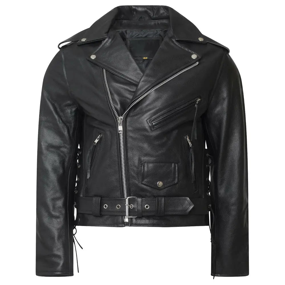 Mens Brando Black Leather Jacket-0