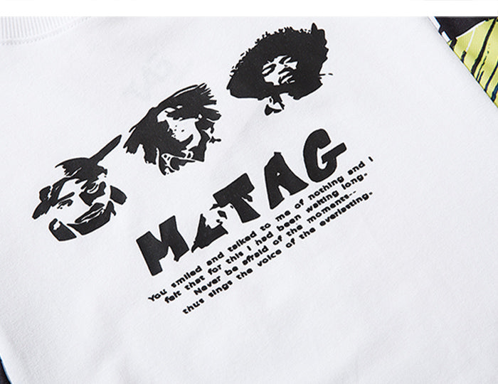 Hip Hop T Shirt Men Harajuku Streetwear Ferocious Bear Print Patchwork Tops Casual Cotton Short Sleeve Tees-4